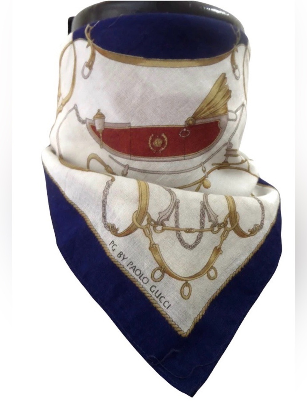 Vintage Paolo Gucci Italy Silk Bandana Handkerchief Pocket Square NIB Rare